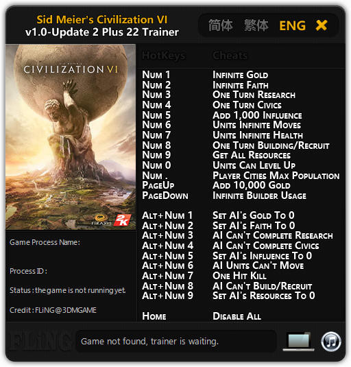 Трейнер +22 для версии 1.0 Update 2 от FLiNG