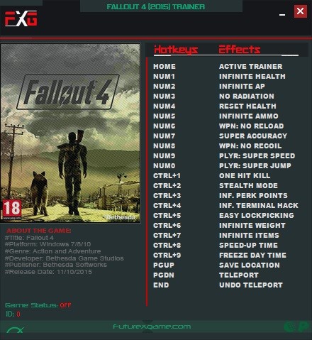 Трейнер +20 для версии 1.10.64 от FutureX