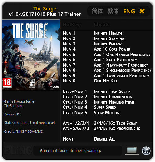 Трейнер +17 для версии 1.0 - 2017.10.10 от FLiNG