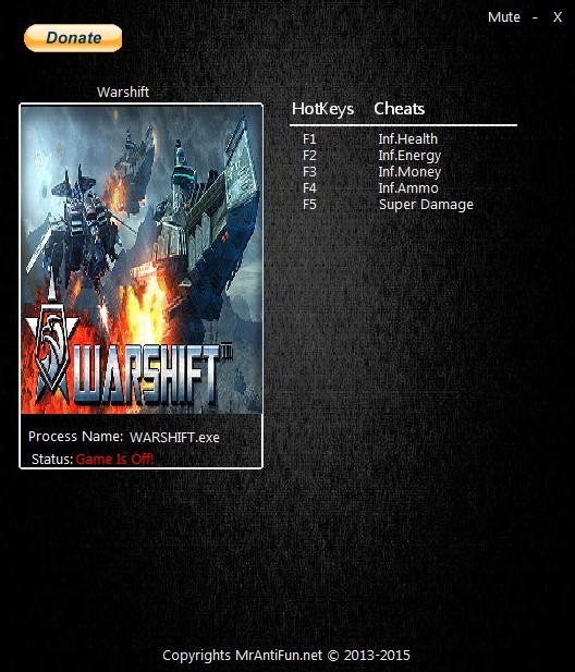 Трейнер +5 для версии 1.78 от MrAntiFun