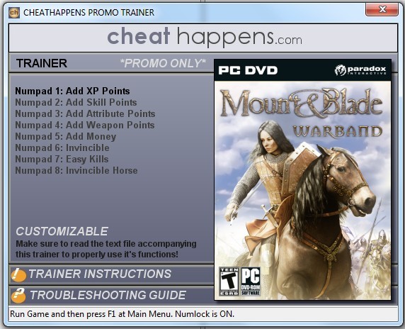 Трейнер +8 для версии 1.172 (STEAM) от CheatHappens.com