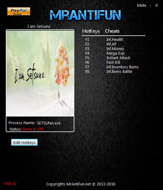 Трейнер +8 для версии 1.0 от MrAntiFun