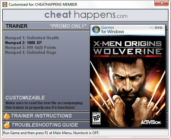 Трейнер +1 для версии 1.0 от Cheat Happens