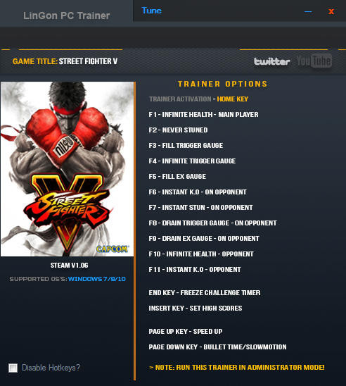 Трейнер +15 для версии 1.06 от LinGon