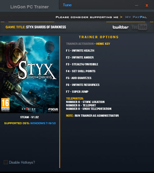 Трейнер +9 для версии 1.02 64bit от LinGon
