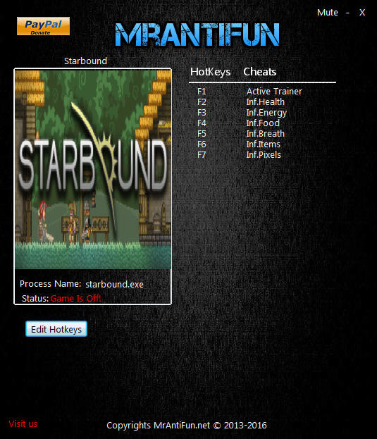 Трейнер +6 для версии 1.2.2 64bit от MrAntiFun