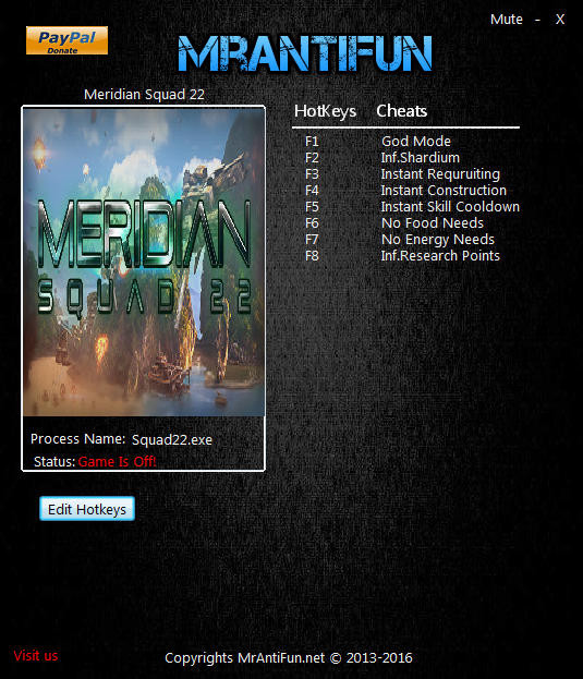 Трейнер +8 для 0.86 от MrAntiFun