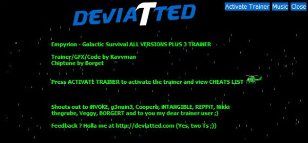 Трейнер +3 для версии Early Access от DEViATTED