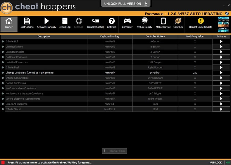 Трейнер +14 для версии 1.2.0.34537 (STEAM+GOG) от CheatHappens.com