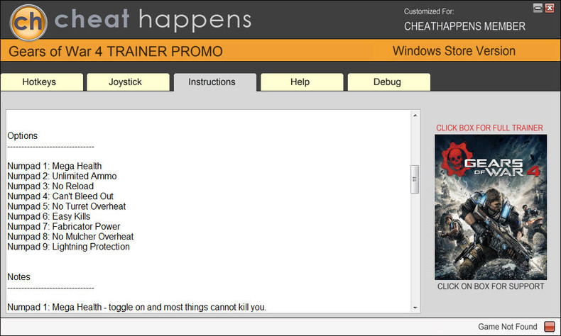 Трейнер +9 для версии 9.7.0.2 из WINDOWS STORE от CheatHappens.com