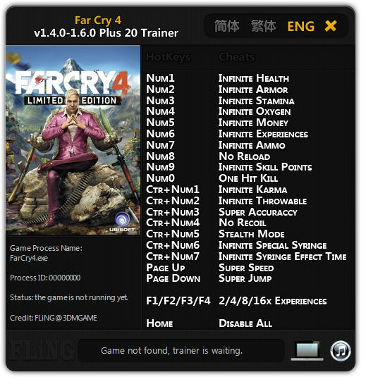 Трейнер +20 для версии 1.4.0 - 1.6.0 от FLiNG