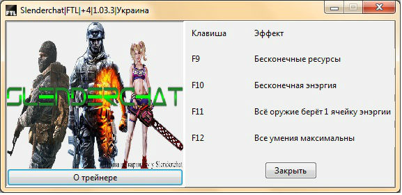 Трейнер +4 для версии 1.03.3 от Slenderchat