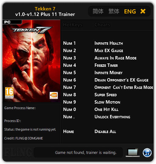 Трейнер +11 для версий 1.0 - 1.12 от FLiNG
