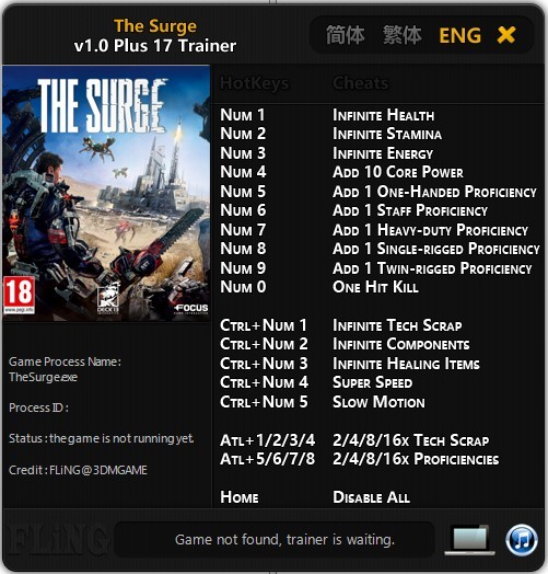 Трейнер +17 для версии 1.0 от FLiNG