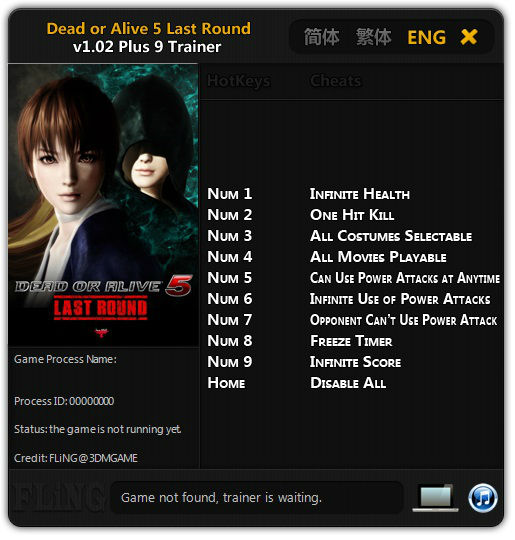 Трейнер +9 для версии 1.02 от FLiNG