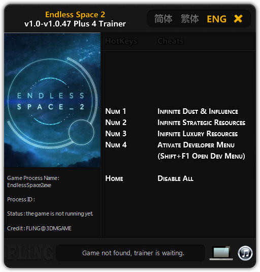 Трейнер +4 для версий 1.0 - 1.0.47 от FLiNG