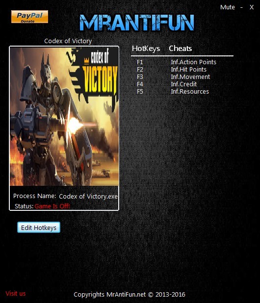 Трейнер +5 для версии 1.00 от MrAntiFun