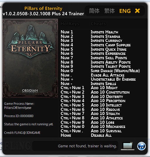 Трейнер +24 v1.0.2.0508 - 3.02.1008 от FLiNG
