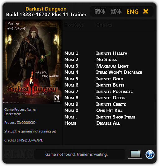 Трейнер +11 для версий 13287 - 16707 от FLiNG