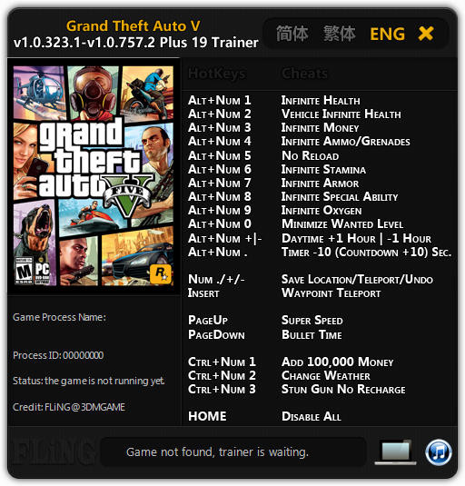 Трейнер +19 для версий 1.0.323.1 - 1.0.757.2 от FLiNG