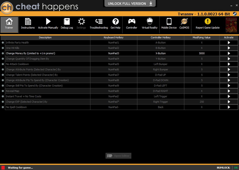 Трейнер +14 для версии 1.2.0.0079 64-BIT от CheatHappens.com