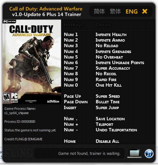 Трейнер +14 для версии 1.0 от FLiNG