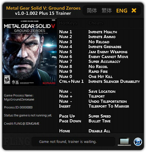 Трейнер +15 для версии 1.0 - v1.002 от FLiNG
