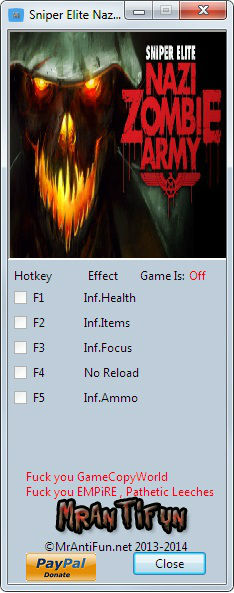 Трейнер +5 для версии 1.06 от MrAntiFun