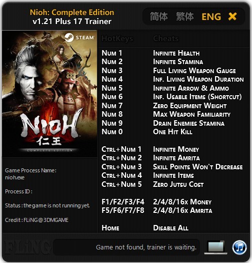Трейнер +17 для версии 1.21 от FLiNG