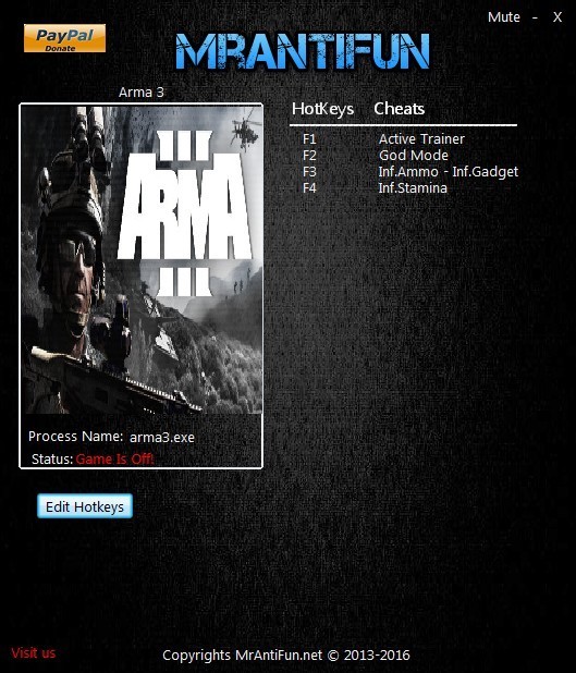 Трейнер +3 для версии 1.68: 64 Bit от MrAntiFun