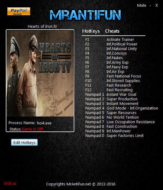 Трейнер +22 для версии 1.3.3 от MrAntiFun