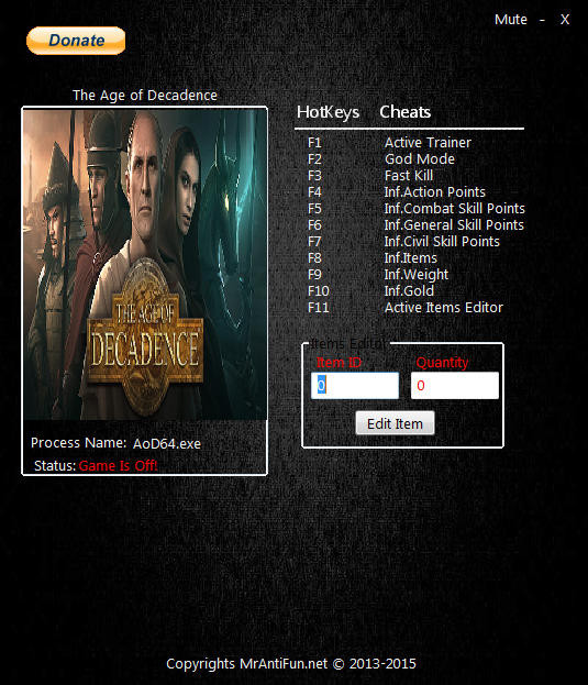 Трейнер +12 для версии 1.2.0.0149 от MrAntiFun