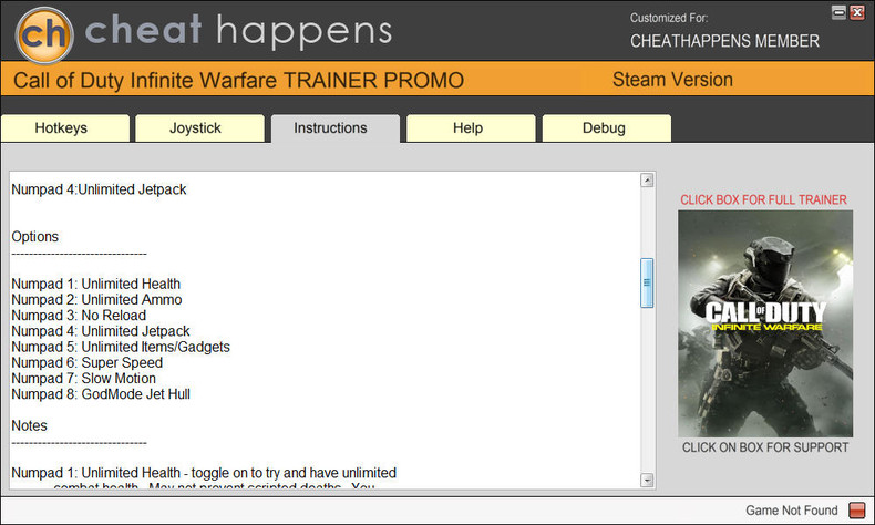 Трейнер +8 для версии 6.16.0 из STEAM от CheatHappens.com