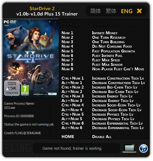 Трейнер +15 для версии 1.0b - 1.0d от FLiNG
