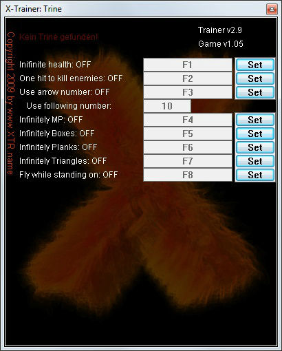 Трейнер +9 для версии 1.05 (x86) от X-Trainer