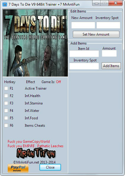Трейнер +7 для версии 9.0 (x64) от MrAntiFun