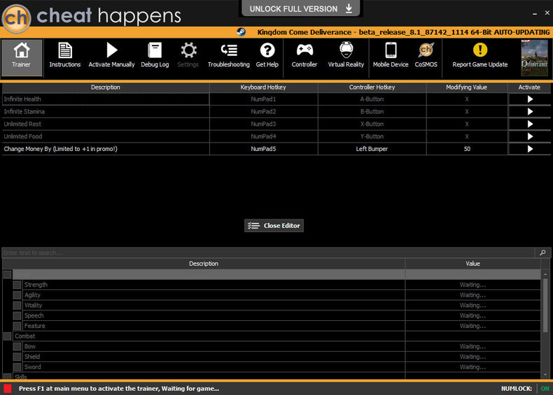 Трейнер +5 для версии 8.1-87142-1114 64bit от Cheat Happens