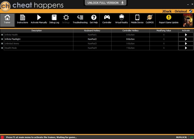Трейнер +4 для версии 1.0 от Cheat Happens