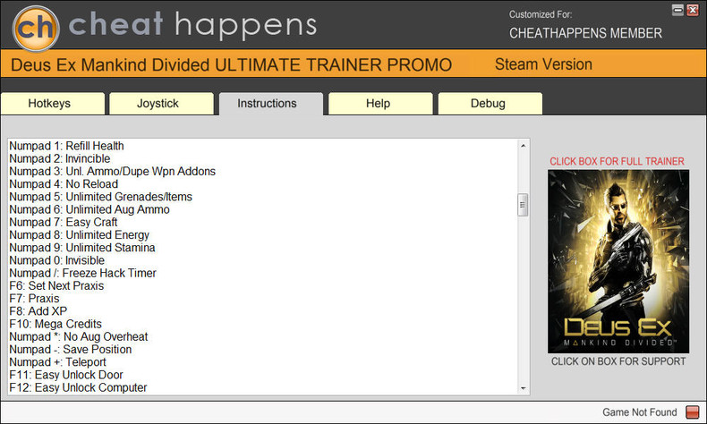 Трейнер +21 для версии 1.13 Build 724.2 от Cheat Happens