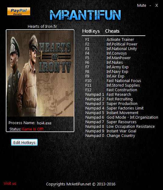Трейнер +22 для версии 1.1.0 от MrAntiFun