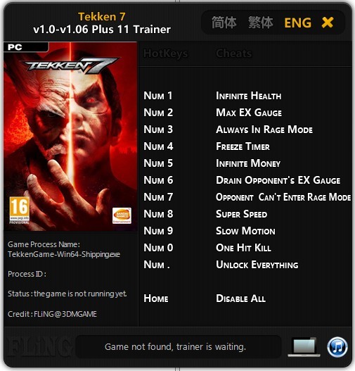 Трейнер +11 для версий 1.0 - 1.06 от FLiNG