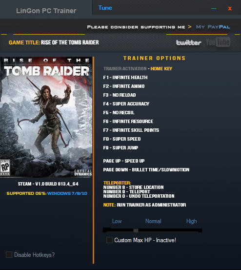 Трейнер +14 для версии 1.0 Build 813.4_64 от LinGon