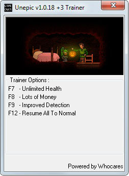 Трейнер +3 для версии 1.0.18 от Whocares