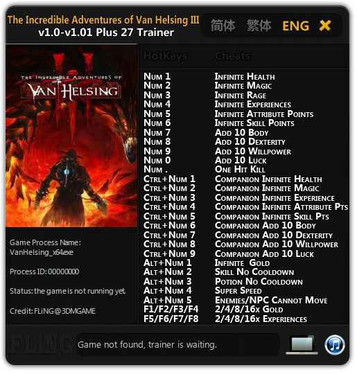 Трейнер +27 для версии 1.0 - 1.01 от FLiNG