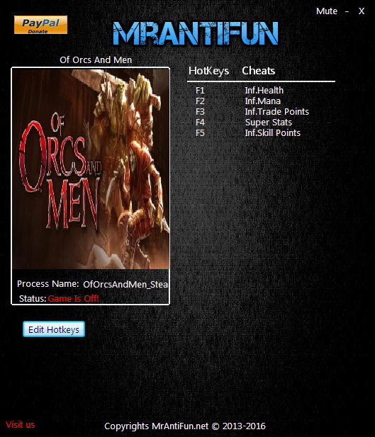 Трейнер +5 для версии 01.04.2017 от MrAntiFun