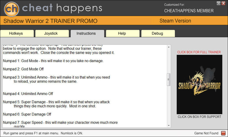 Трейнер +6 для версии 1.1.7.0 от Cheat Happens
