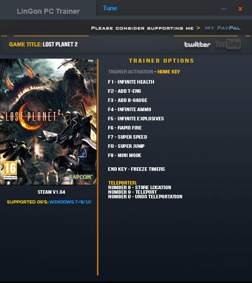 Трейнер +12 для версии 1.0.0.4 x64bit от LinGon