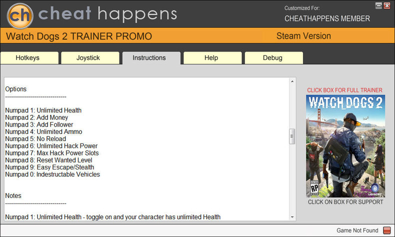 Трейнер +10 для версии 1.09.154.1001103 от Cheat Happens