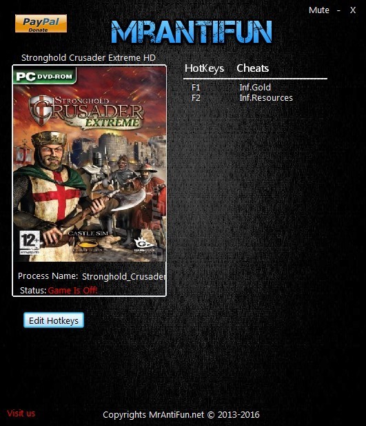 Трейнер +2 для Stronghold Crusader Extreme HD версии 1.0.1 от MrAntiFun
