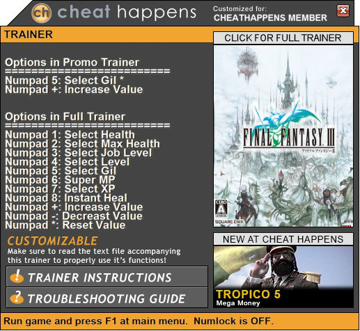 Трейнер +2 для версии 1.0 от Cheat Happens